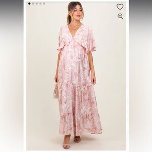 Pink Floral Maternity Dress